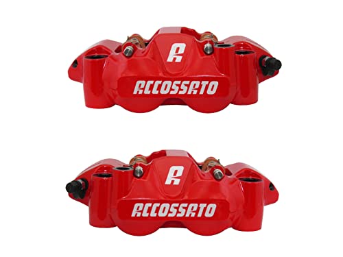 Par de pinzas de freno radiales Accossato Forjada monobloque Distancia entre ejes 108 mm con pistones de aluminio con pastillas ST incluidas para Yamaha MT-09 SP de 2022 a 2022, 900 cc