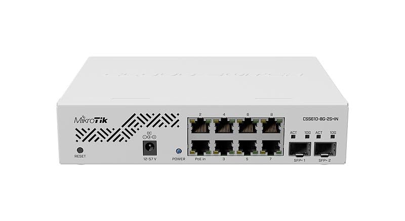 Mikrotik S0228215 Switch de Sobremesa, Css610-8G-2S+In Rj45