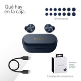 Technics EAH-AZ80E-A Auriculares inalámbricos con cancelación de Ruido, Bluetooth, Auriculares intrauditivos con micrófono, Ajuste Personalizable, hasta 7 Horas de reproducción, Azul Medianoche