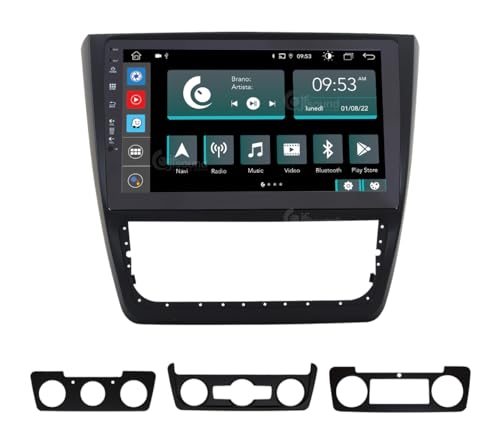 Radio de Coche para Skoda Yeti 2014 con climatizador Manual Android GPS Bluetooth WiFi USB Dab+ Touchscreen 10" 8core Carplay AndroidAuto