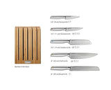 Joseph Joseph Elevate Cuchillos de Cocina Profesionales, Acero Inoxidable Japones, 5 piezas, Bloque en Bambú