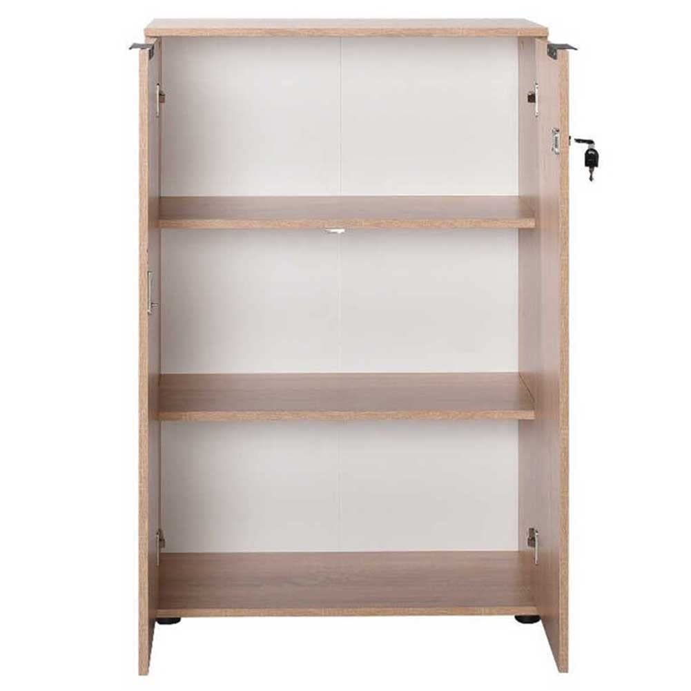 BAKAJI Armario archivador de Documentos 2 Puertas, Mueble de Oficina, módulo estantería de 3 estantes, para casa, Oficina, Estudio, Porta Tarjetas, portadocumentos con Llave y Cierre de Cerradura