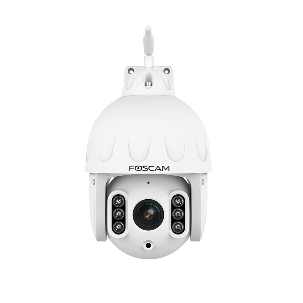 Foscam Cámara IP Domo PTZ Wi-Fi para Exteriores de 8MP con focos y Seguimiento Inteligente SD8P Blanca