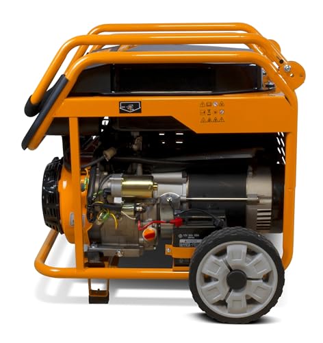 FEIDER Grupo Electrogénico Gasolina Trifásico 8500 W Tecnología AVR, Arranque Eléctrico, Motor 19 CV, Capacidad Tanque 25 L, Asa De Transporte, Kit De Ruedas Astillero – FG8500ES