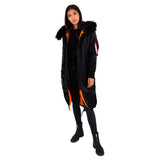 ALPHA INDUSTRIES Long Fishtail Chaqueta, Negro (Black-03), M para Mujer