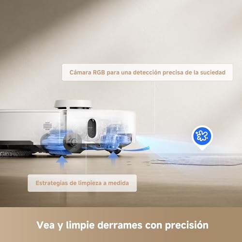 MOVA P50 Pro Ultra Robot Aspirador y Fregasuelos, 19000 Pa, Limpieza de Rincón a Bordes, Autolimpieza de Tabla de Lavado y Mopas a 75 Grados C, Vaciado Automático, Evasión de Obstáculos