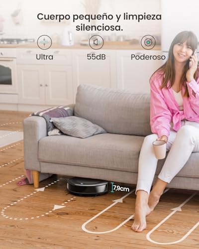 LEFANT Robot aspirador M310, 4500 Pa, superdelgado, con prevención precisa de obstáculos, tiempo de funcionamiento de 180 minutos, filtro HEPA, aspiradora robot WiFi para pelo de animales, alfombras y