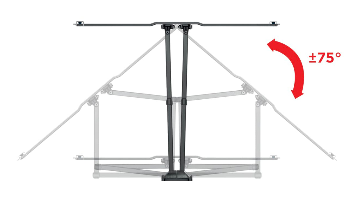 Meliconi Space System DUALMOTION 600 Easy, Soporte de Pared con Doble Brazo y Doble Rotación, Soporte para TV de Pantalla Plana de 40" a 82", Compatible con VESA 300-400-600, Capacidad de 45kg, Negro