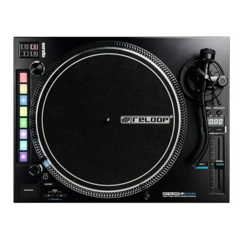 Reloop RP-8000 MK2 Giradiscos para DJ, 7 modos de funcionamiento codificados por colores RGB, Platter Play: controla la velocidad del giradiscos