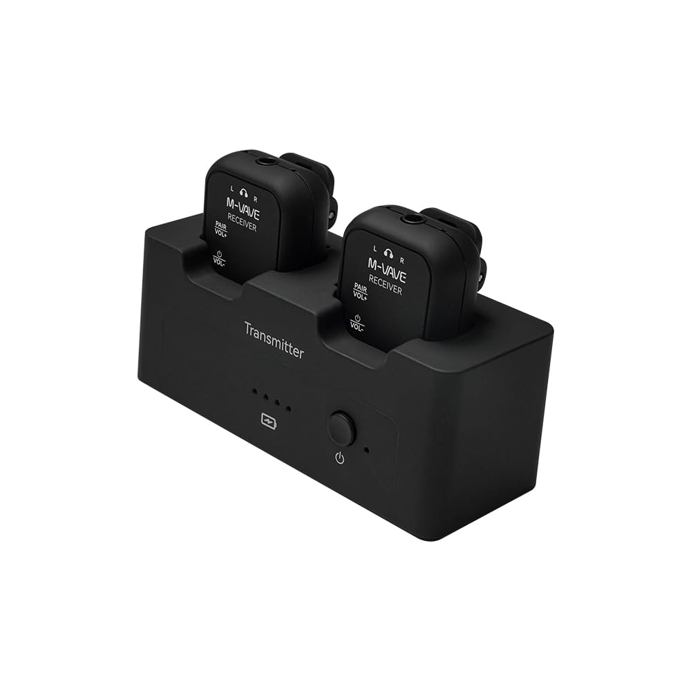 M-Vave WP-12 - Sistema de monitorización intraauditiva inalámbrica - Transmisión de Audio de 2,4 GHz, 24 bits/48 kHz, Alcance de 30 m, batería de Larga duración, múltiples Modos