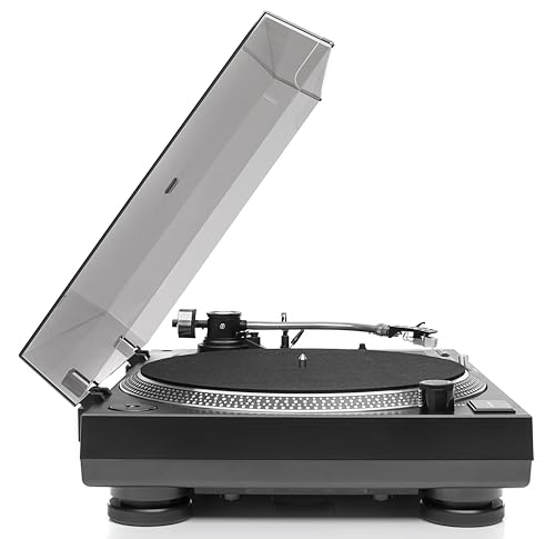 Dual DTJ 301.1 USB - Tocadiscos para DJ (33/45 U/min, control de velocidad, sistema fonocaptor magnético, iluminación de agujas, cable USB), color negro [Importado de Alemania]