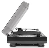 Dual DTJ 301.1 USB - Tocadiscos para DJ (33/45 U/min, control de velocidad, sistema fonocaptor magnético, iluminación de agujas, cable USB), color negro [Importado de Alemania]