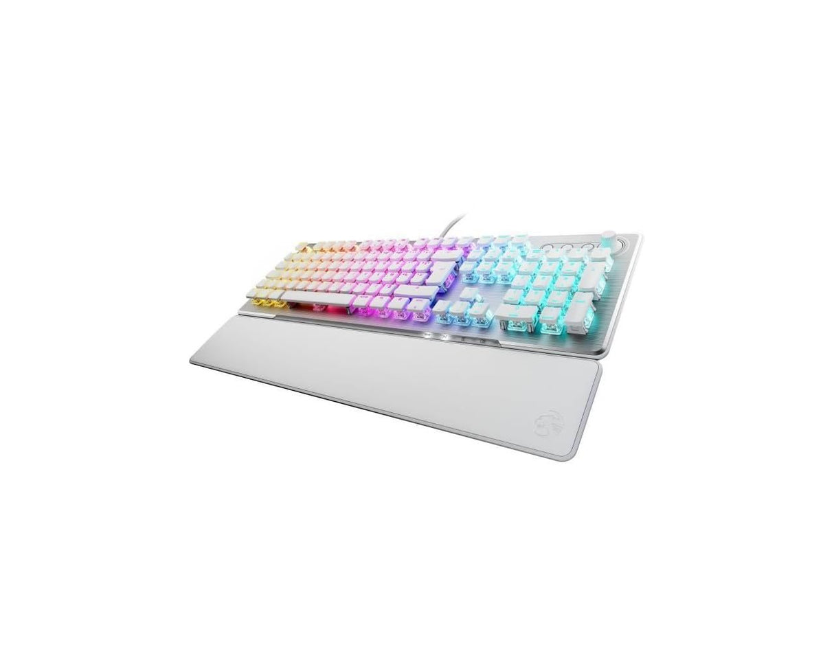ROCCAT Vulcan II – Teclado mecánico para Juegos para PC, Teclas retroiluminadas RGB Personalizables, reposamuñecas extraíbles, Titan II Linear Switches, Blanco