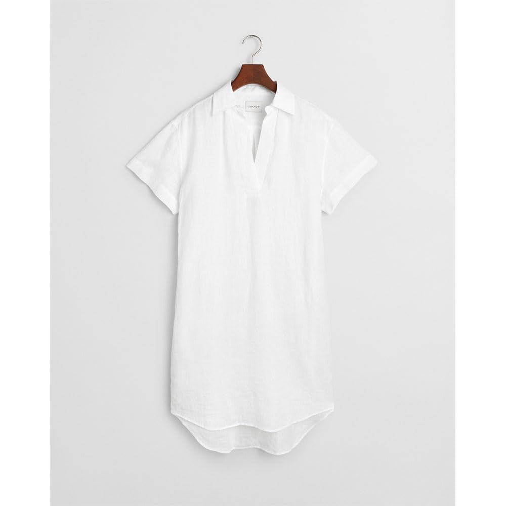 GANT Rel Linen Caftan Vestido, Blanco, 36 Mujeres