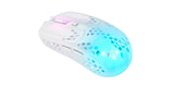 Xtrfy MZ1 Wireless, Ratón Gaming Inalámbrico Ultraligero, Radiofrecuencia 2,4 GHz, Sensor Pixart 3370, Forma Única para Apuntar con Precisión, Iluminación RGB Regulable, Recargable, Blanco
