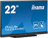 iiyama T2254MSC-B1AG 21,5" PCAP 10P Táctil, Anti Glare Coating, 1920x1080, Panel IPS, Slim Bezel, Altavoces, HDMI, DisplayPort, Double Hinge Stand, 250cd/m², USB HUB (2X 3.0), USB Táctil Interface