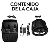 Logitech G G923 Racing Wheel and Pedals, Force Feedback TRUEFORCE,1.000 Hz, respuesta eficaz, control de salida de doble embrague, volante auténtico, para PS5, PS4, PC, Mac - Negro