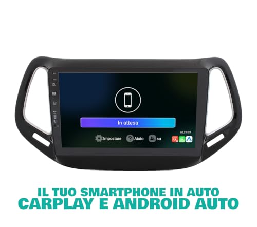 Radio de Coche para Jeep Compass Android GPS Bluetooth WiFi USB Dab+ Touchscreen 10" 8core Carplay AndroidAuto