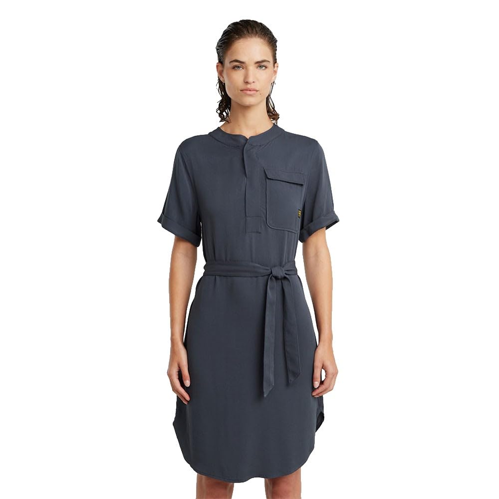 G-STAR Belted Dress SS Wmn Vestido Informal, Gris Petrol D26157-d573-860, XXS Mujeres