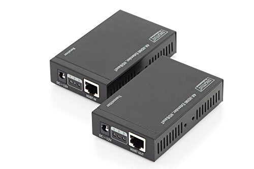 DIGITUS DS-55500 Extensor HDMI (HDBaseT) - UHD 4K/30 Hz - 40 m mediante cable LAN (HDBaseT 70 m) - Set: Transmisor y Receptor - IR Infrarrojos - HDCP 2.2 & HDBaseT 1.0