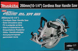 Makita RS002GZ Cordless Circular Saw 260mm 40VMAX XGT (sin batería, sin cargador)