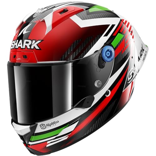 SHARK, Casco Moto Integral AERON GP FIM FIRSTLAP Carbon Red Green DRG, M