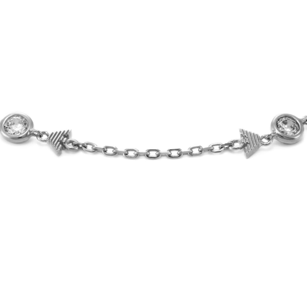 Emporio Armani Pulsera de plata de ley para mujer, EG3616040, Eine Grösse, No es una piedra preciosa, Plata plomo