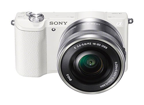 Sony ILCE-5100 - Cámara EVIL de 24.7 Mp ( pantalla 3", estabilizador óptico, vídeo Full HD ), color blanco - Kit cuerpo cámara con objetivo E PZ 16-50 mm f/3.5-5.6