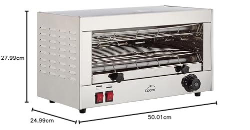 Lacor 69172 Tostador Eléctrico Horizontal Parrilla Simple, Gris, 2400 W