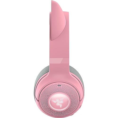 Razer Kraken Kitty V2 BT - Auriculares RGB inalámbricos por Bluetooth con orejas de gatito (Bluetooth 5.2, Diafragmas TriForce de 40 mm, Construcción ligera de 325 g) Quartz