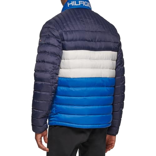 Tommy Hilfiger Ultra Loft - Chaqueta acolchada plegable para hombre, abrigo alternativo de plumón, Bloque de color azul rey, L