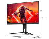 AOC Agon AG325QZN - Monitor QHD de 32 gaming, 0,5 ms MPRT, 240 Hz, FreeSync Premium, HDR 400 (2560 x 1440, HDMI, DisplayPort, USB Hub) Negro/Rojo