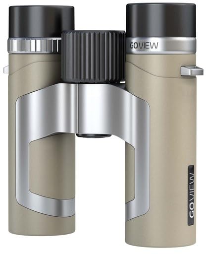 GoView ZOOMR 8x26 prismáticos pequeños y Ligeros (Aumento de 8X, Carcasa de magnesio, Incluye Adaptador para Smartphone y Accesorios) Light Marrón