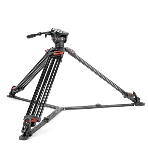 Caruba Videostar 188 Pro - Trípode de vídeo Robusto, Estable y versátil para un posicionamiento preciso de la cámara - Tornillo de liberación rápida de 1/4" - Carga máxima de 15 kg