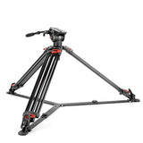 Caruba Videostar 188 Pro - Trípode de vídeo Robusto, Estable y versátil para un posicionamiento preciso de la cámara - Tornillo de liberación rápida de 1/4" - Carga máxima de 15 kg
