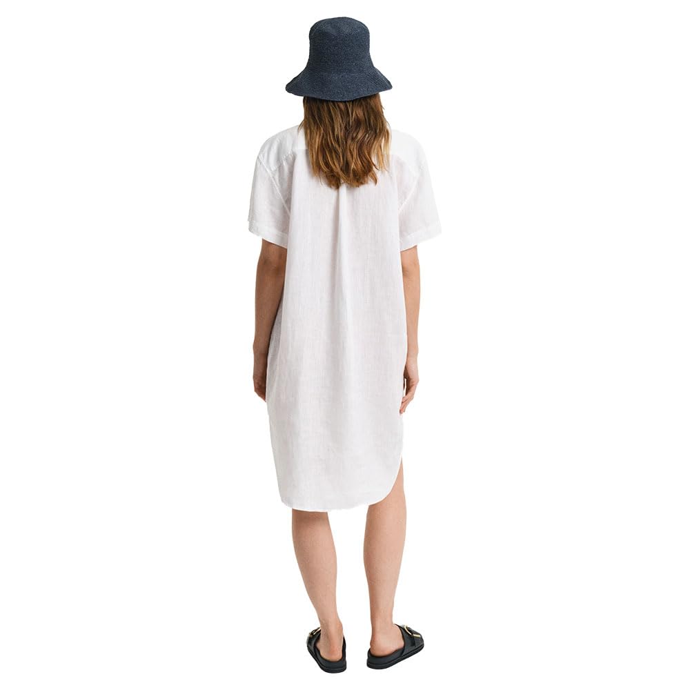 GANT Rel Linen Caftan Vestido, Blanco, 36 Mujeres