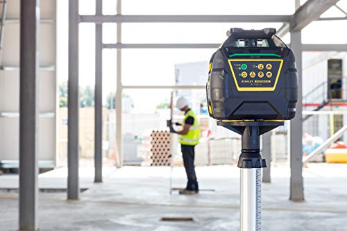 STANLEY FATMAX FMHT77448-1 - Nivel láser giratorio verde, 600 m, vial 360°, incluye detector