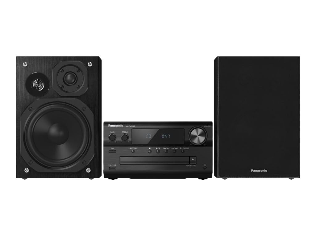 Panasonic SC-PMX90 -Microcadena Con Altavoces de Bambú- (Hi- Fi, Sonido Hogar, 14 cm Woofer, 1.9 cm Silk Dome Tweeter, 1.5 cm Piezo Twitter, Bluetooth, USB Dual, Radio FM, AUX 3.5 mm)- Negro