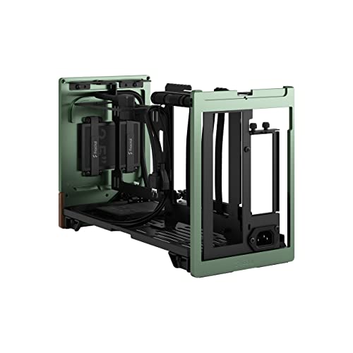 Fractal Design Terra Jade - Wood Walnut Front Panel - Small Form Factor - mITX Gaming Case – PCIe 4.0 Riser Cable – USB Type-C - Anodized Aluminum Panels