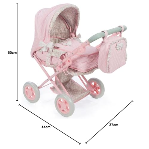 Diset La Nina - Cochecito/Silla para muñecas Violeta Rosa Flor (37X65X44 Cm)