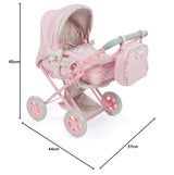 Diset La Nina - Cochecito/Silla para muñecas Violeta Rosa Flor (37X65X44 Cm)