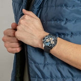 Reloj FESTINA para Hombre F20561/2 Timeless Chronograph Caja de Acero Inoxidable 316l Plateado Correa de Cuero Azul