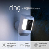 Ring cámara Pro con luces y enchufe (Spotlight Cam Pro Plug-In) | Cámara exterior con vídeo 2K, Ring Vision, detección de movimiento 3D (alternativa al CCTV) | 30 días de prueba gratuita de Ring Home