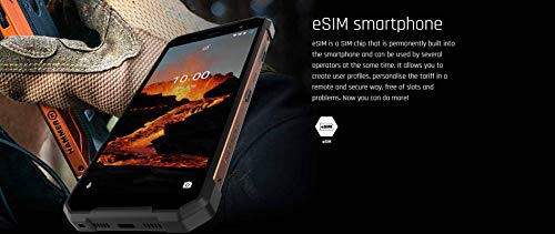 Hammer H EXPLORER PRO 5,7" IPS Teléfono Celular al Aire Libre, teléfono Inteligente estándar Militar, Mega batería 5000mAh con Carga rápida, 48MP, eSIM, NFC, LTE 4G, IP69, Dual SIM, Android 10 - Plata