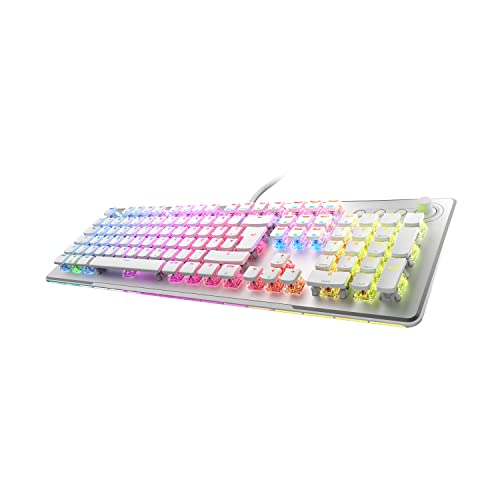 Roccat Vulcan II MAX - Tastatur para Juegos Blanco, Interruptor Rojo Lineal, diseño alemán