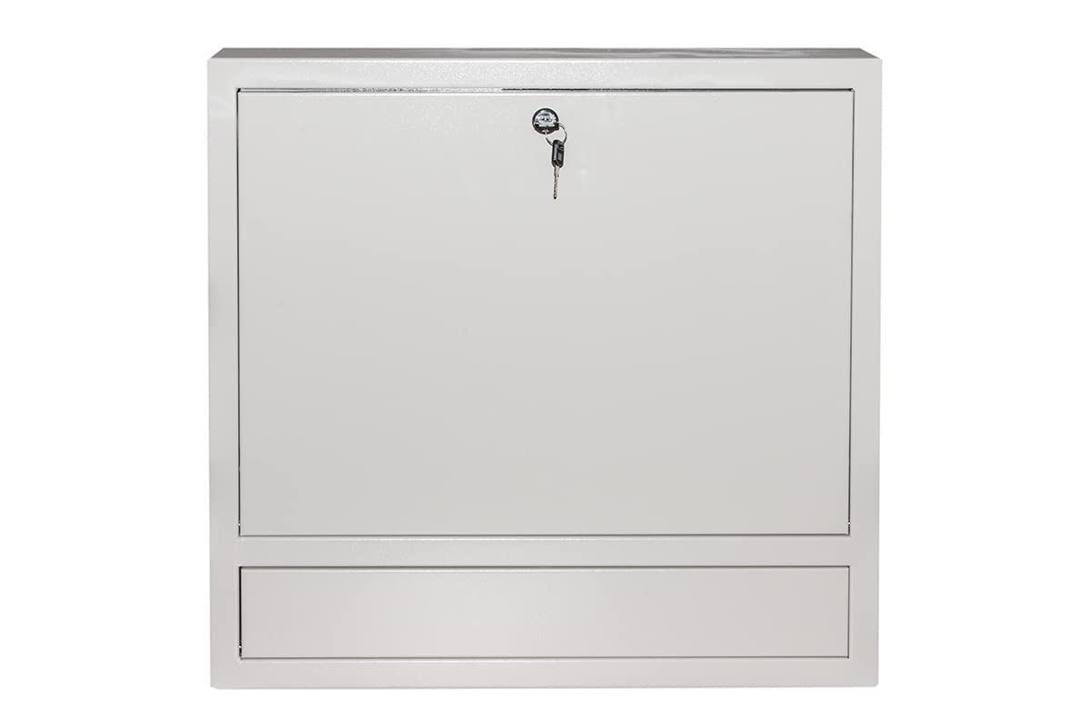 LINK Armario de Pared para portátil con Cierre de Llave, Color Gris