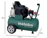 metabo Compresor Basic 250-24 W – 601533000 – compresor con motor potente y calderín de 24 l – cable de 1,5 m