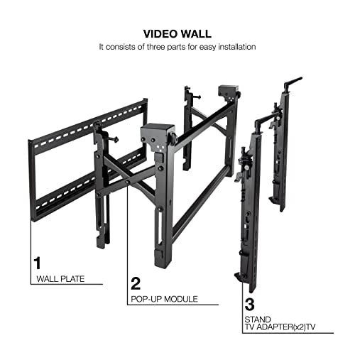 Monkey Ladder Soporte Video Wall de Pared para Pantalla 45”- 70”, Color Negro