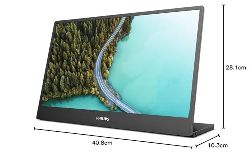 Philips 16B1P3302D Monitor 16 Pulgadas FHD, 75Hz, IPS, 4 ms GtG, TUV Low Blue Light (1920x1080, USB-C), Negro