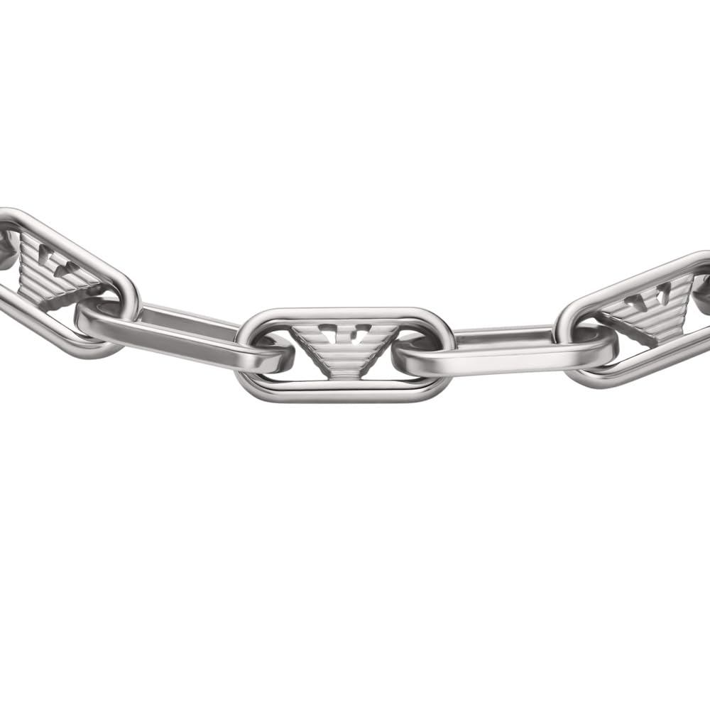 Emporio Armani Pulsera para hombre de acero inoxidable o de cuentas con cierre de langosta
